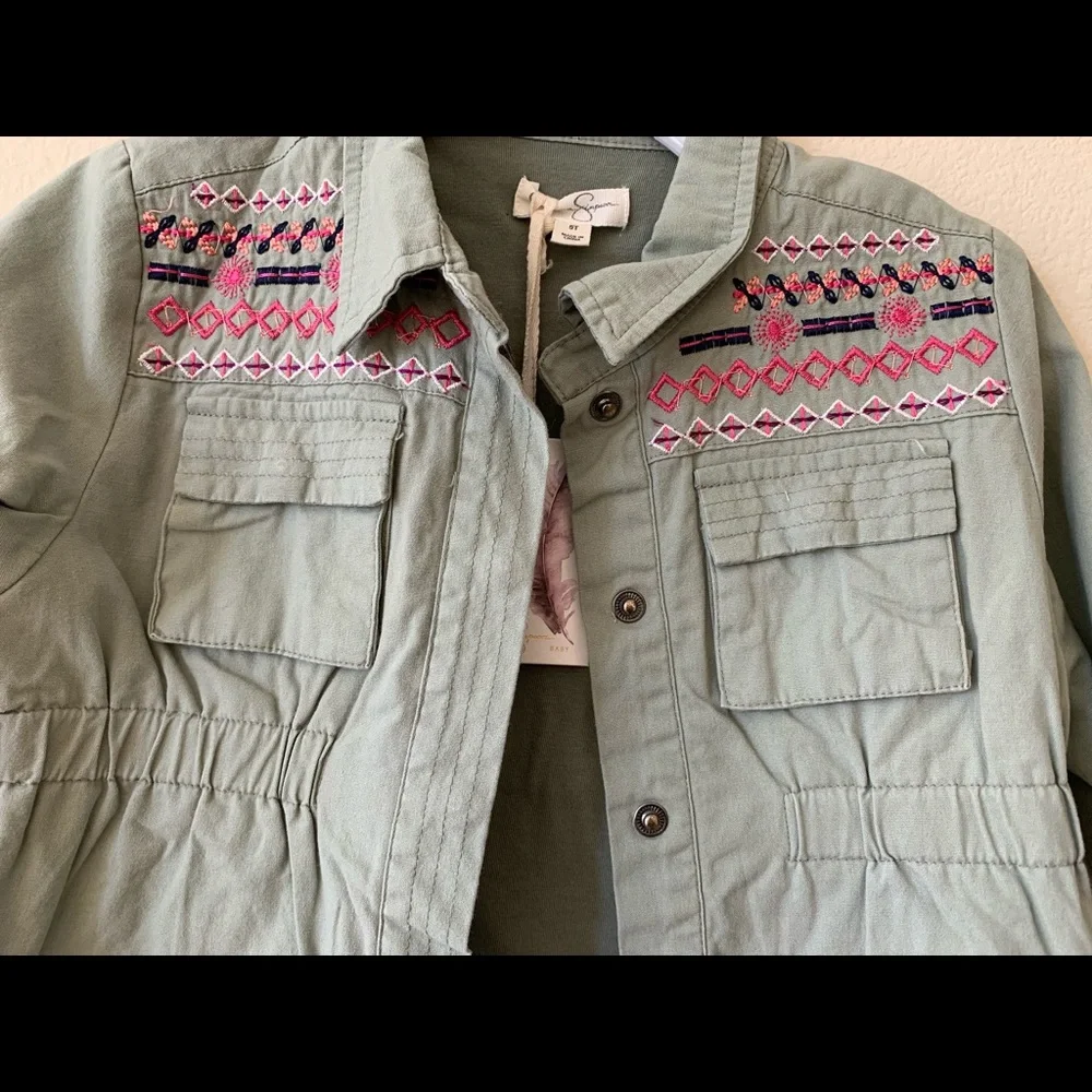 NWT Jessica Simpson Green Cargo Jacket size 5T